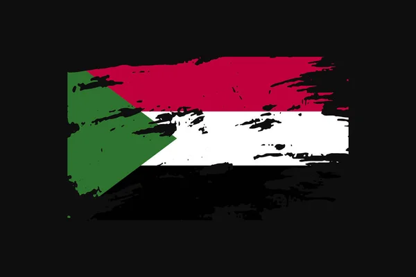 Flagge Des Sudan Grunge Stil Wird Shirt Grafiken Druck Poster — Stockvektor