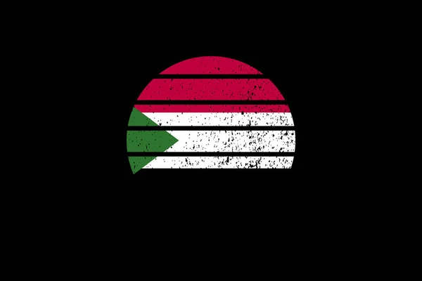 Grunge Style Flag Sudan Used Shirt Graphics Print Poster Background — Vetor de Stock