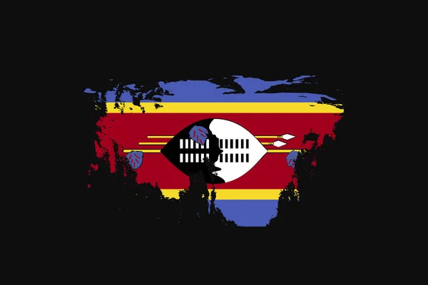 Szváziföld Grunge Stílusú Zászlója Lesz Használt Póló Grafika Nyomtatás Poszter — Stock Vector
