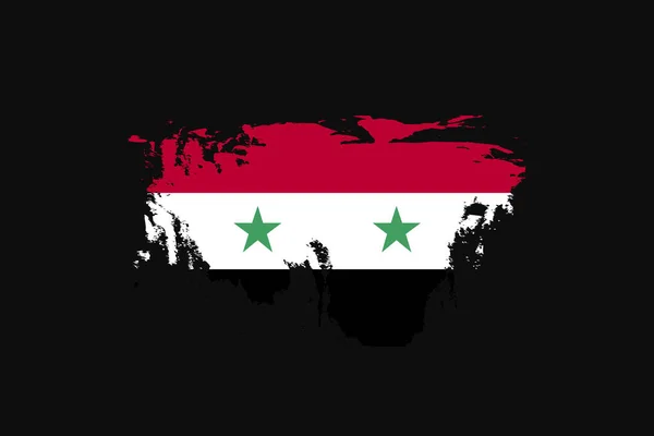 Die Flagge Syriens Grunge Stil Wird Shirt Grafiken Druck Poster — Stockvektor