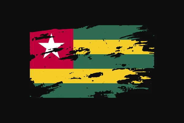 Grunge Style Flag Togo Used Shirt Graphics Print Poster Background —  Vetores de Stock