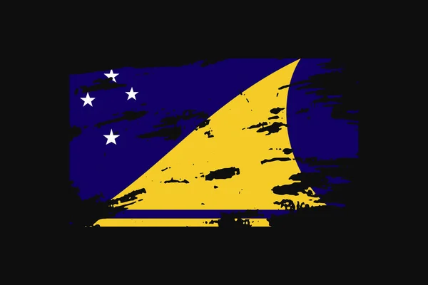 Grunge Style Drapeau Des Tokelau Sera Utilisé Graphiques Shirt Impression — Image vectorielle