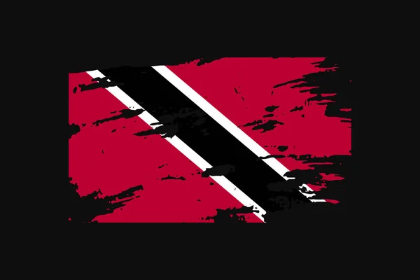 Flagge Von Trinidad Und Tobago Grunge Stil Wird Shirt Grafiken — Stockvektor