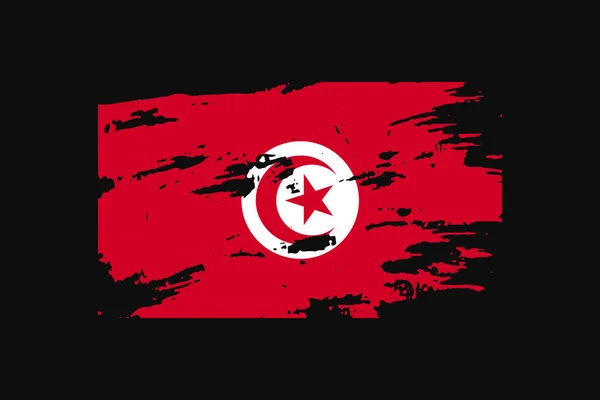 Grunge Style Flag Tunisia Used Shirt Graphics Print Poster Background — Vetor de Stock