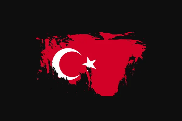 Grunge Style Flag Turkey Used Shirt Graphics Print Poster Background — Vetor de Stock