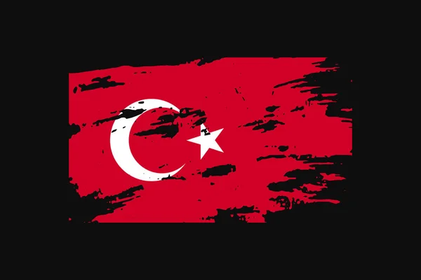 トルコのグランジスタイルの旗 Tシャツのグラフィック プリント ポスター 背景を使用します — ストックベクタ