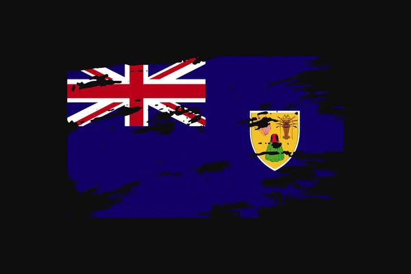 Bandera Grunge Style Las Islas Turcas Caicos Utilizará Gráficos Camiseta — Vector de stock