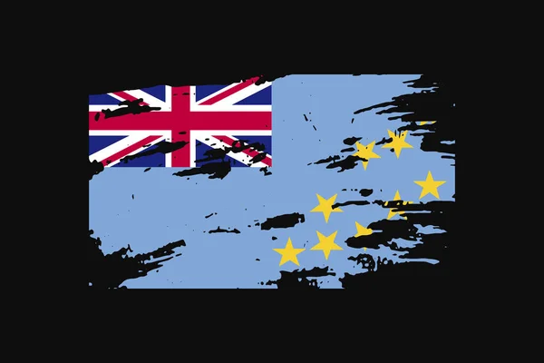 Bandera Grunge Style Del Tuvalu Utilizará Gráficos Camiseta Impresión Póster — Vector de stock
