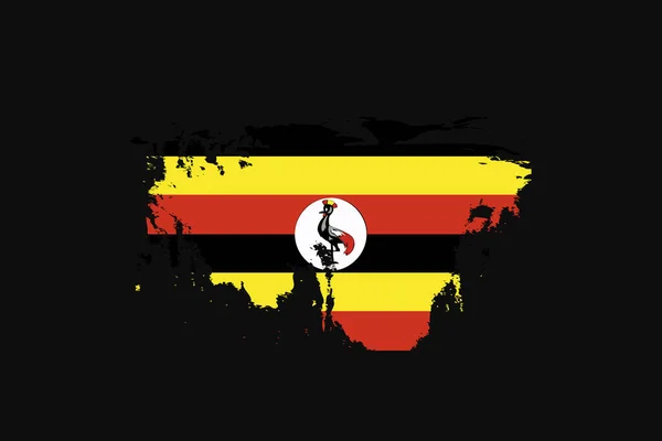 乌干达的Grunge Style Flag Uganda 它将用于T恤衫图形 印刷品 海报和背景 — 图库矢量图片