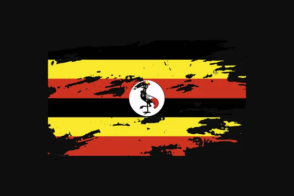 Grunge Style Flag Uganda Used Shirt Graphics Print Poster Background — Stock Vector