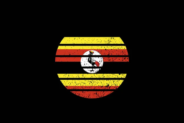 Grunge Style Bandiera Dell Uganda Sarà Utilizzato Shirt Grafica Stampa — Vettoriale Stock