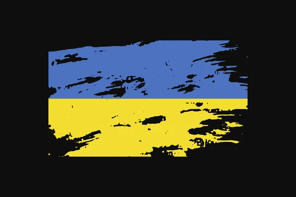 Bandeira Grunge Style Ucrânia Será Usado Gráficos Shirt Impressão Cartaz — Vetor de Stock