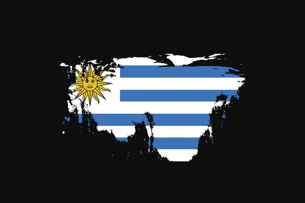 ウルグアイのグランジスタイルの旗 Tシャツのグラフィック プリント ポスター 背景を使用します — ストックベクタ