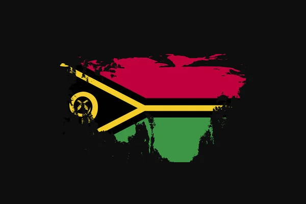 瓦努阿图的Grunge Style Flag Vanuatu 它将用于T恤衫图形 印刷品 海报和背景 — 图库矢量图片
