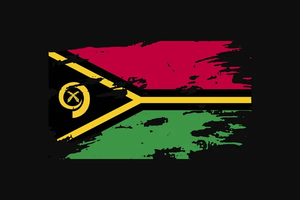 瓦努阿图的Grunge Style Flag Vanuatu 它将用于T恤衫图形 印刷品 海报和背景 — 图库矢量图片