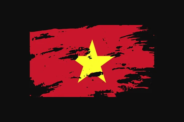 Flaga Grunge Style Wietnamu Będzie Używany Grafika Shirt Druk Plakat — Wektor stockowy