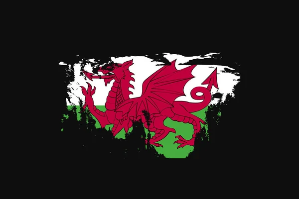 Bandiera Grunge Style Del Galles Sarà Utilizzato Shirt Grafica Stampa — Vettoriale Stock
