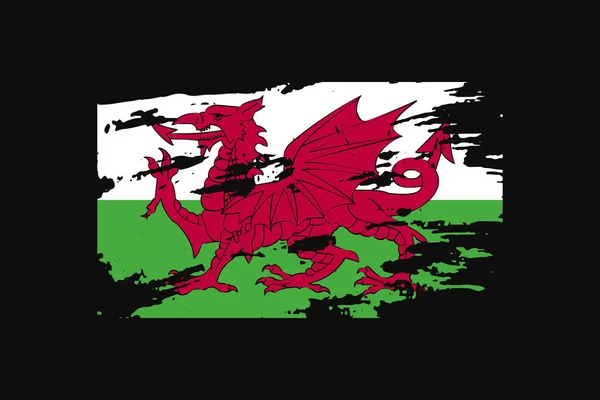 Grunge Style Flag Från Wales Det Kommer Att Användas Shirt — Stock vektor