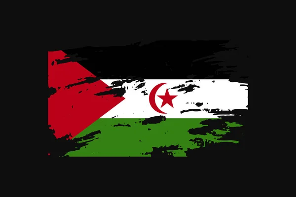 Grunge Style Flag Western Sahara Utilizará Gráficos Camiseta Impresión Póster — Archivo Imágenes Vectoriales