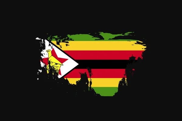 Flaga Grunge Style Zimbabwe Będzie Używany Grafika Shirt Druk Plakat — Wektor stockowy