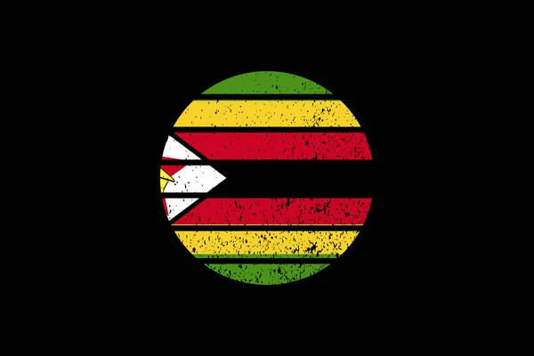 津巴布韦的Grunge Style Flag Zimbabwe 它将用于T恤衫图形 印刷品 海报和背景 — 图库矢量图片