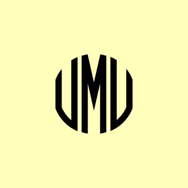 Yaratıcı Yuvarlak Harfler UMU logosu. Bu başlangıç için hangi şirket veya markanın adı uygun olacaktır.