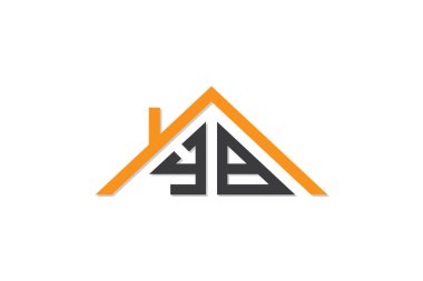 Creative Initial letters YB logo for house or real estate. This logo incorporate with letters and House roof. It will be suitable for which company or brand name start those initial. vector