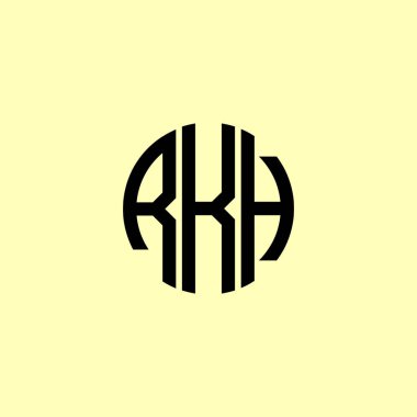 Yaratıcı Yuvarlak Baş harfler RKH logosu. Bu başlangıç için hangi şirket veya markanın adı uygun olacaktır.