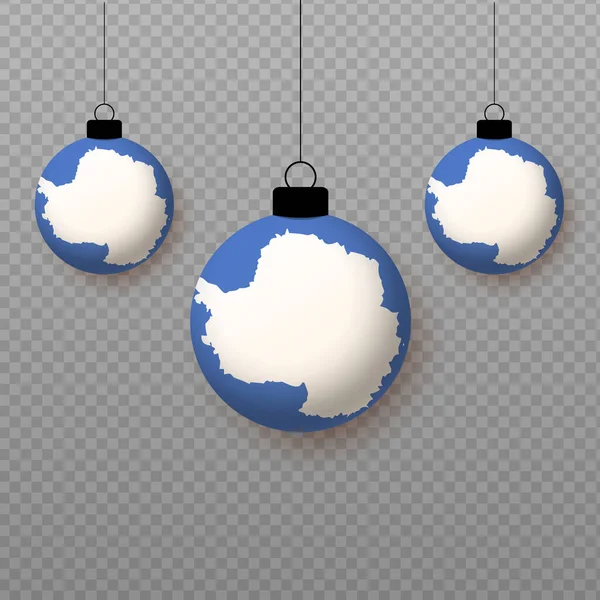 现实的南极旗与飘扬的光球 国定假日的装饰要素 — 图库矢量图片