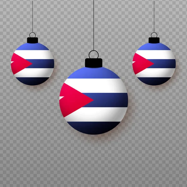 Realistická Kubánská Vlajka Lehkými Balónky Dekorativní Prvky Pro Státní Svátky — Stockový vektor