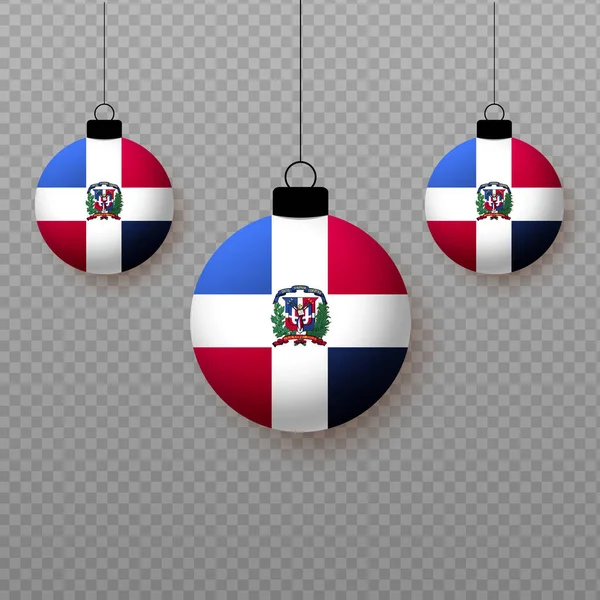 Bandera Realista República Dominicana Con Globos Ligeros Voladores Elementos Decorativos — Archivo Imágenes Vectoriales