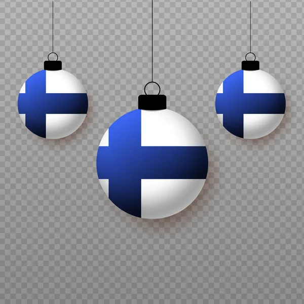 Realistische Finnland Flagge Mit Fliegenden Lichtballons Dekorative Elemente Für Nationale — Stockvektor