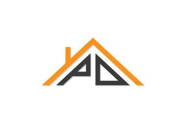Emlak ve ev için PD logosu. Bu logoda harfler ve çatı var. Bu başlangıç için hangi şirket veya markanın adı uygun olacaktır.