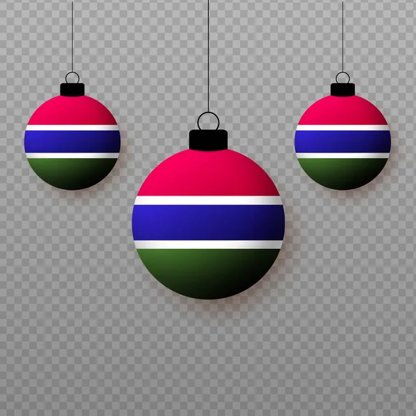 Realistická Gambijská Vlajka Lehkými Balónky Dekorativní Prvky Pro Státní Svátky — Stockový vektor