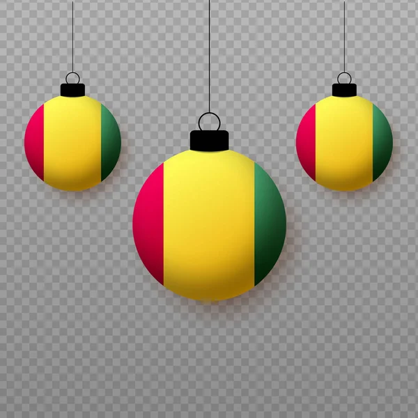 Bandera Guinea Realista Con Globos Ligeros Voladores Elementos Decorativos Para — Archivo Imágenes Vectoriales