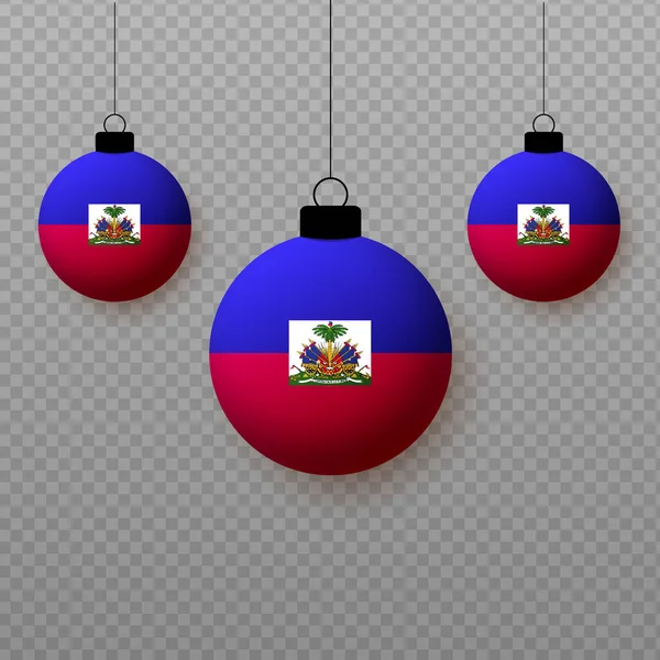 Realistische Haïti Vlag Met Vliegende Lichte Ballonnen Decoratieve Elementen Voor — Stockvector