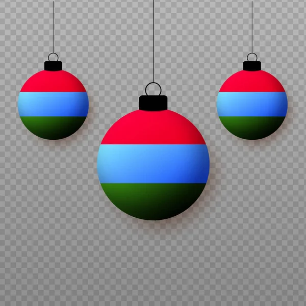 现实的卡累利阿国旗与飞行轻气球 国定假日的装饰要素 — 图库矢量图片