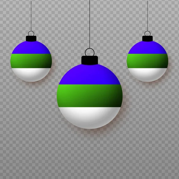 Realistic Komi Flag Flying Light Balloons Decorative Elements National Holidays — Wektor stockowy