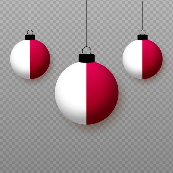 Realistic Malta Flag Flying Light Balloons Decorative Elements National Holidays — Wektor stockowy