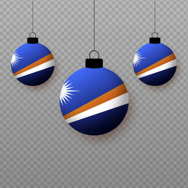 现实的马绍尔群岛国旗和飘扬的光球 国定假日的装饰要素 — 图库矢量图片