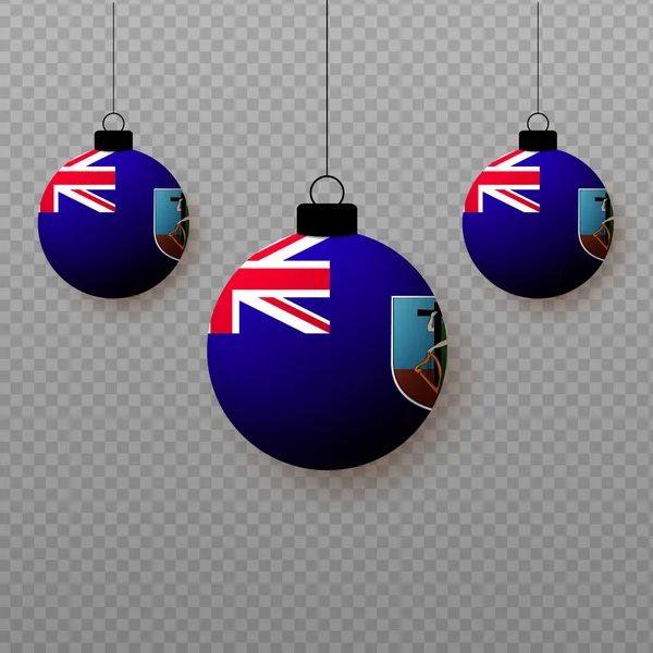 Bandeira Montserra Realista Com Balões Leves Voadores Elementos Decorativos Para — Vetor de Stock