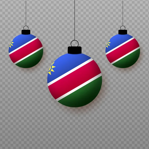 Realistická Namibijská Vlajka Lehkými Balónky Dekorativní Prvky Pro Státní Svátky — Stockový vektor