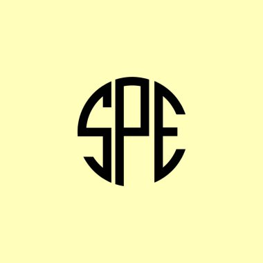 Yaratıcı Yuvarlak Baş harfler SPE logosu. Bu başlangıç için hangi şirket veya markanın adı uygun olacaktır.