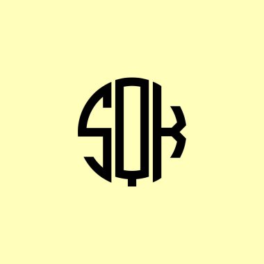 Yaratıcı Yuvarlak Harfler SQK logosu. Bu başlangıç için hangi şirket veya markanın adı uygun olacaktır.