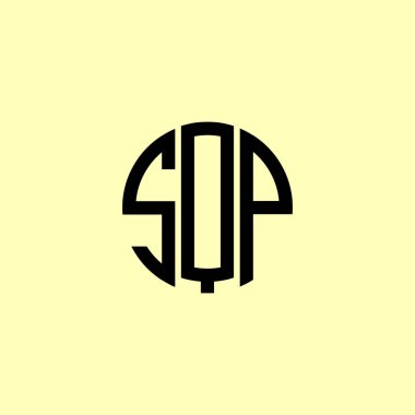 Yaratıcı Yuvarlak Harfler SQP logosu. Bu başlangıç için hangi şirket veya markanın adı uygun olacaktır.
