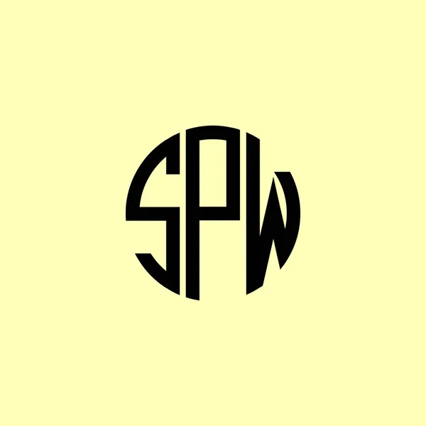 Creative Rounded Initial Letters Spw Logo Dalam Bahasa Inggris Ini - Stok Vektor