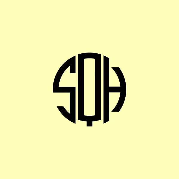 Creative Initial Letters Sqh Logo 会社やブランド名が最初のものを開始するのに適しています — ストックベクタ