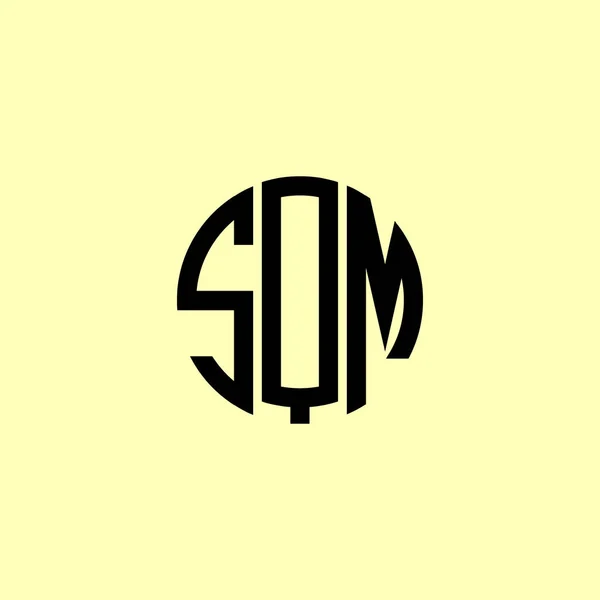 Creative Rounded Initial Letters Sqm Logo 会社やブランド名が最初のものを開始するのに適しています — ストックベクタ