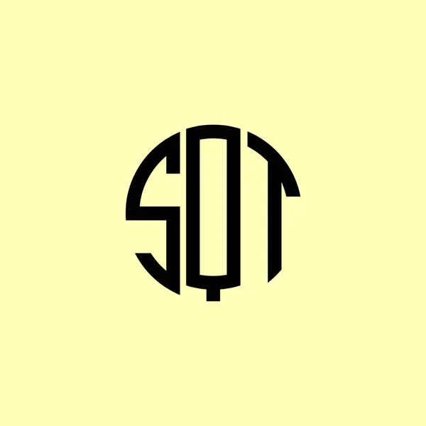 Креативные Инициальные Буквы Sqt Будет Подходящим Какой Компании Торговой Марки — стоковый вектор