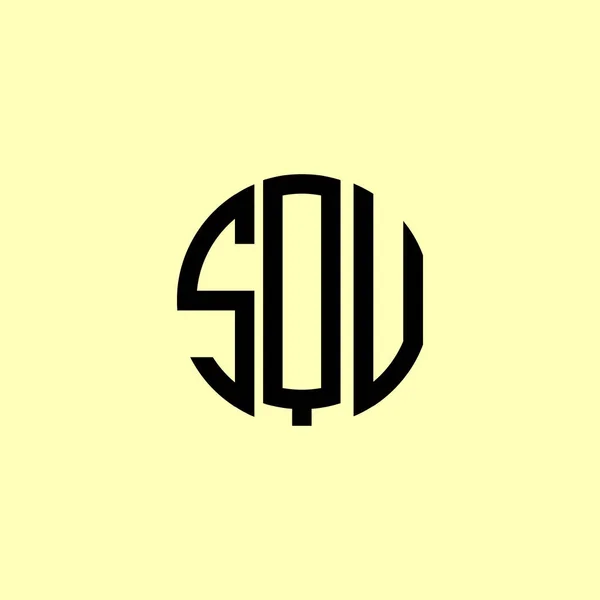 Letras Iniciales Redondeadas Creativas Squ Logo Será Adecuado Para Qué — Vector de stock